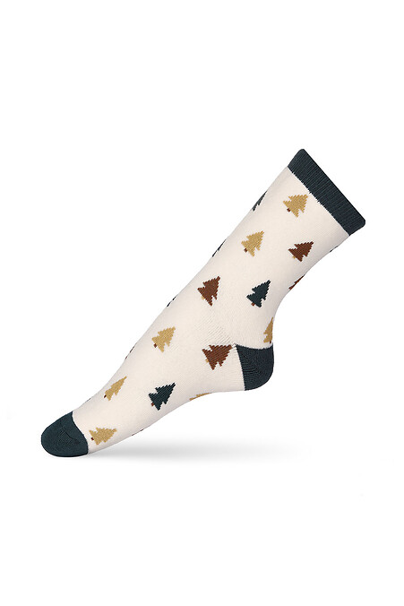 Жіночі шкарпетки "Зимовий ліс", молочні - #2401521